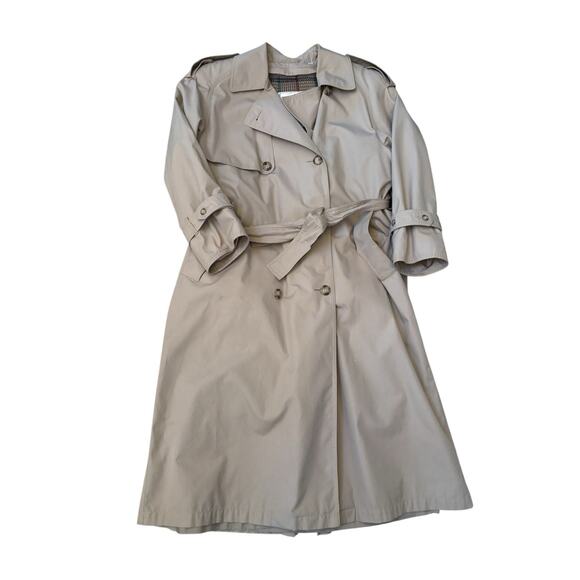 VTG Towne London Fog Women’s 6P All Weather Trench Coat Jacket Wool Insulated - Picture 1 of 13